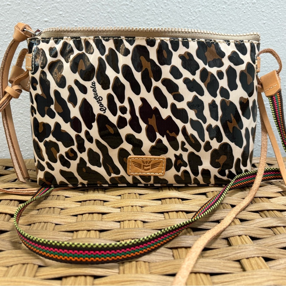 Consuela Leopard Print Crossbody Bag